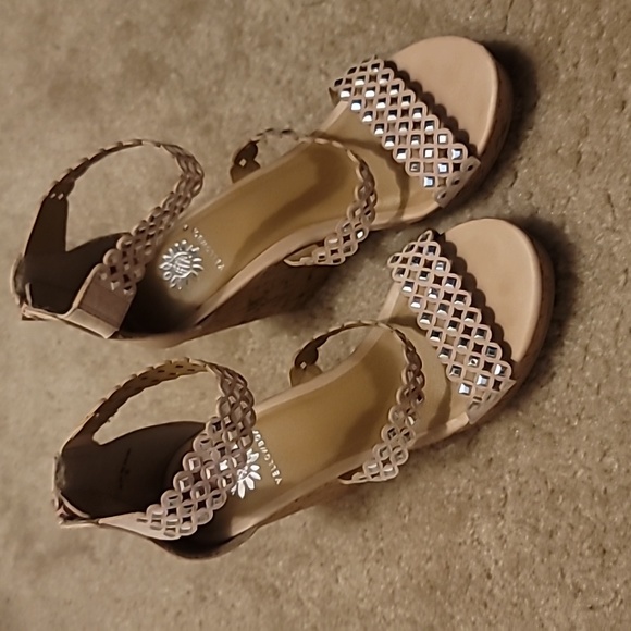 Yellow Box Wedge Sandals - Picture 1 of 8